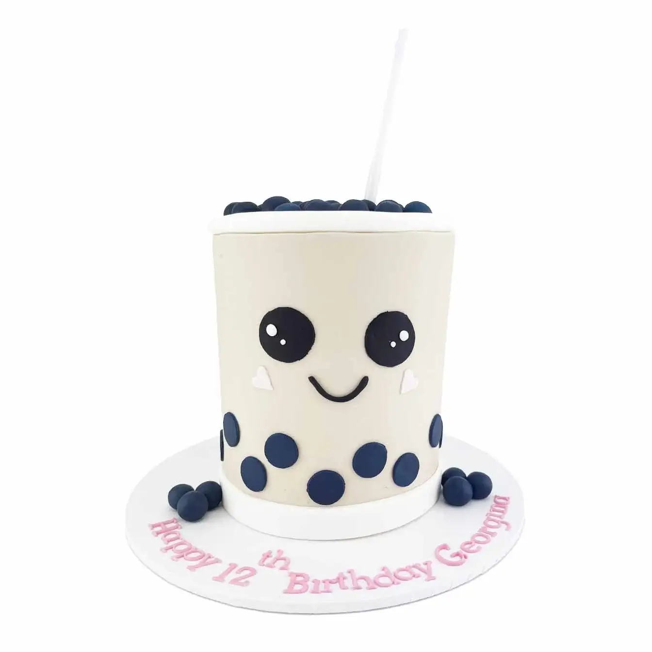 Colorful Bubble Tea Cake with playful design and delicious taste, perfect for a bubble tea-themed celebration