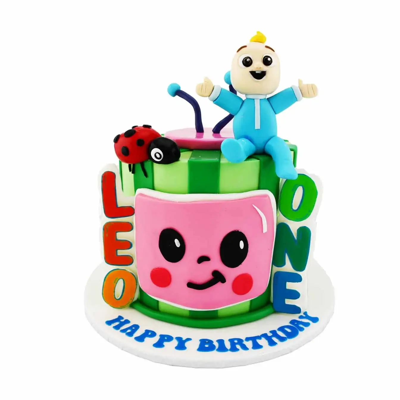 Coco Melon Cake with vibrant colors and adorable characters, perfect for a Coco Melon-themed party or celebration